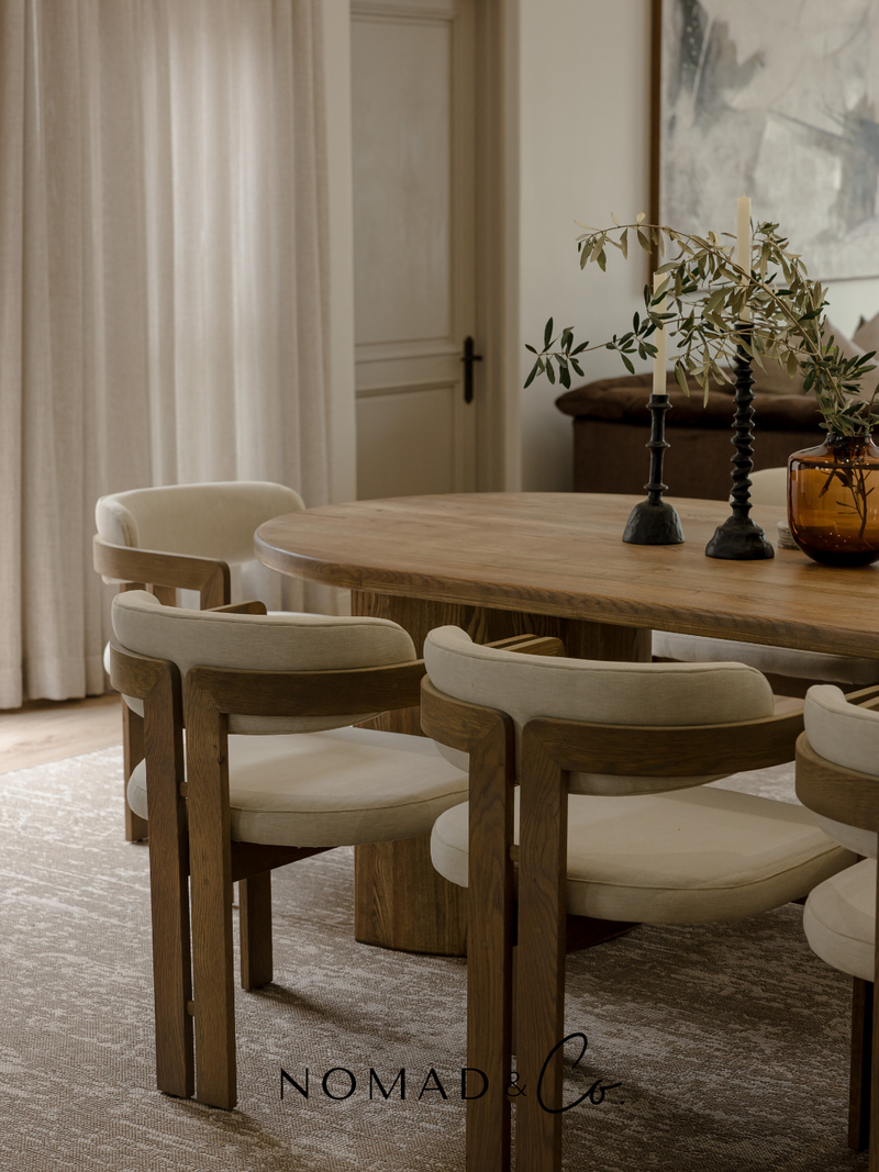 Sakin (ساكن) Solid Oak Dining Table (8-10 Seater)-zoom-