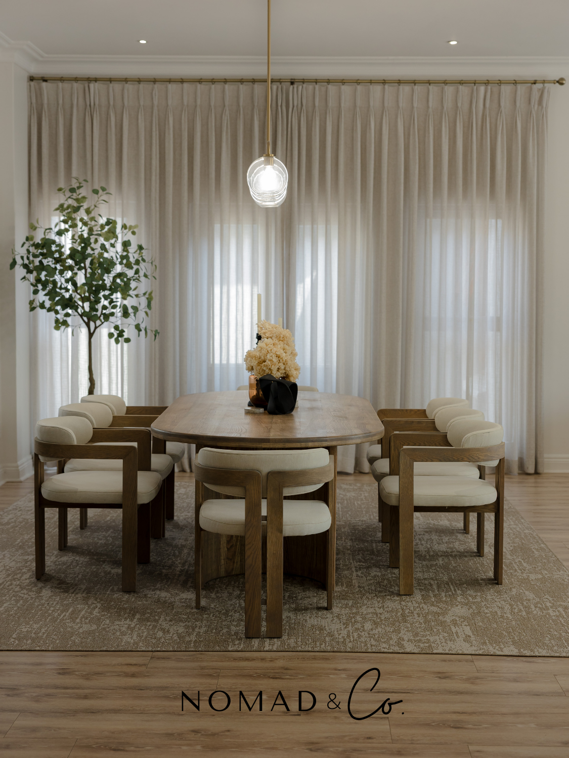 Sakin (ساكن) Solid Oak Dining Table (8-10 Seater)-6