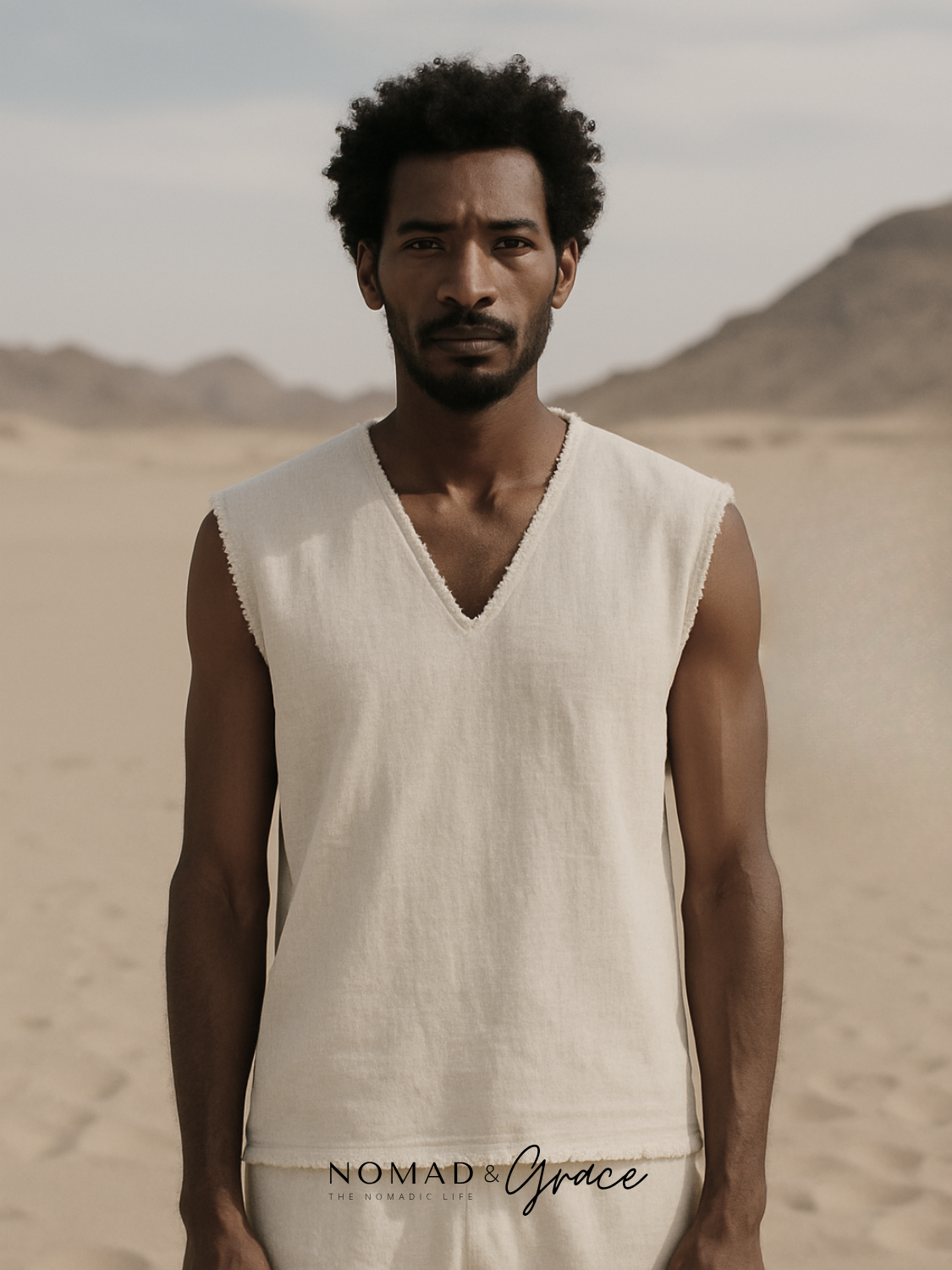 Faiz Sleeveless Linen Shirt-zoom-3