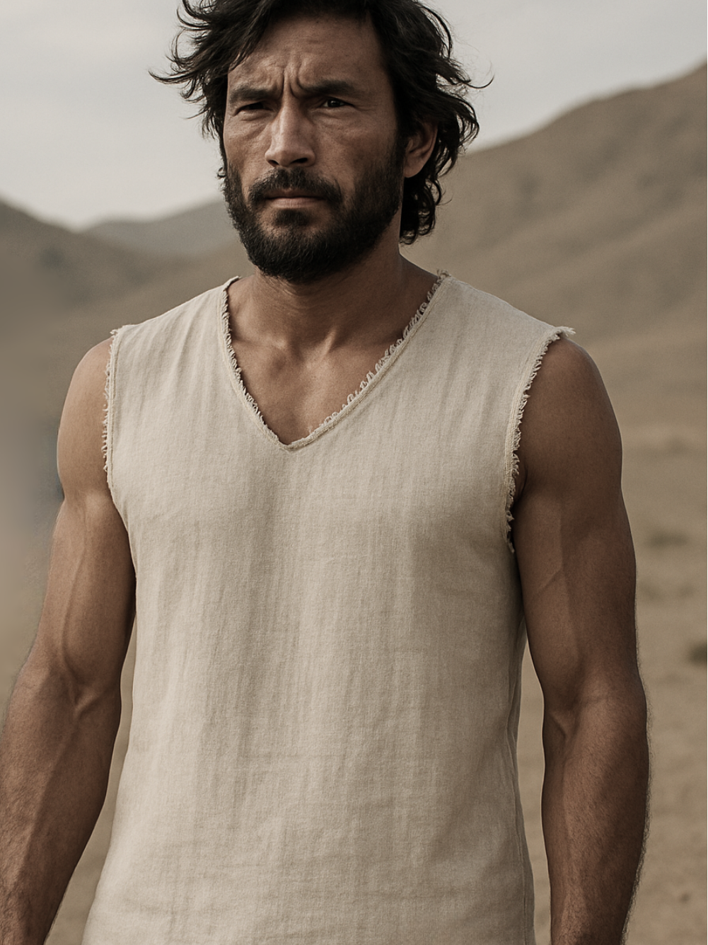 Faiz Sleeveless Linen Shirt