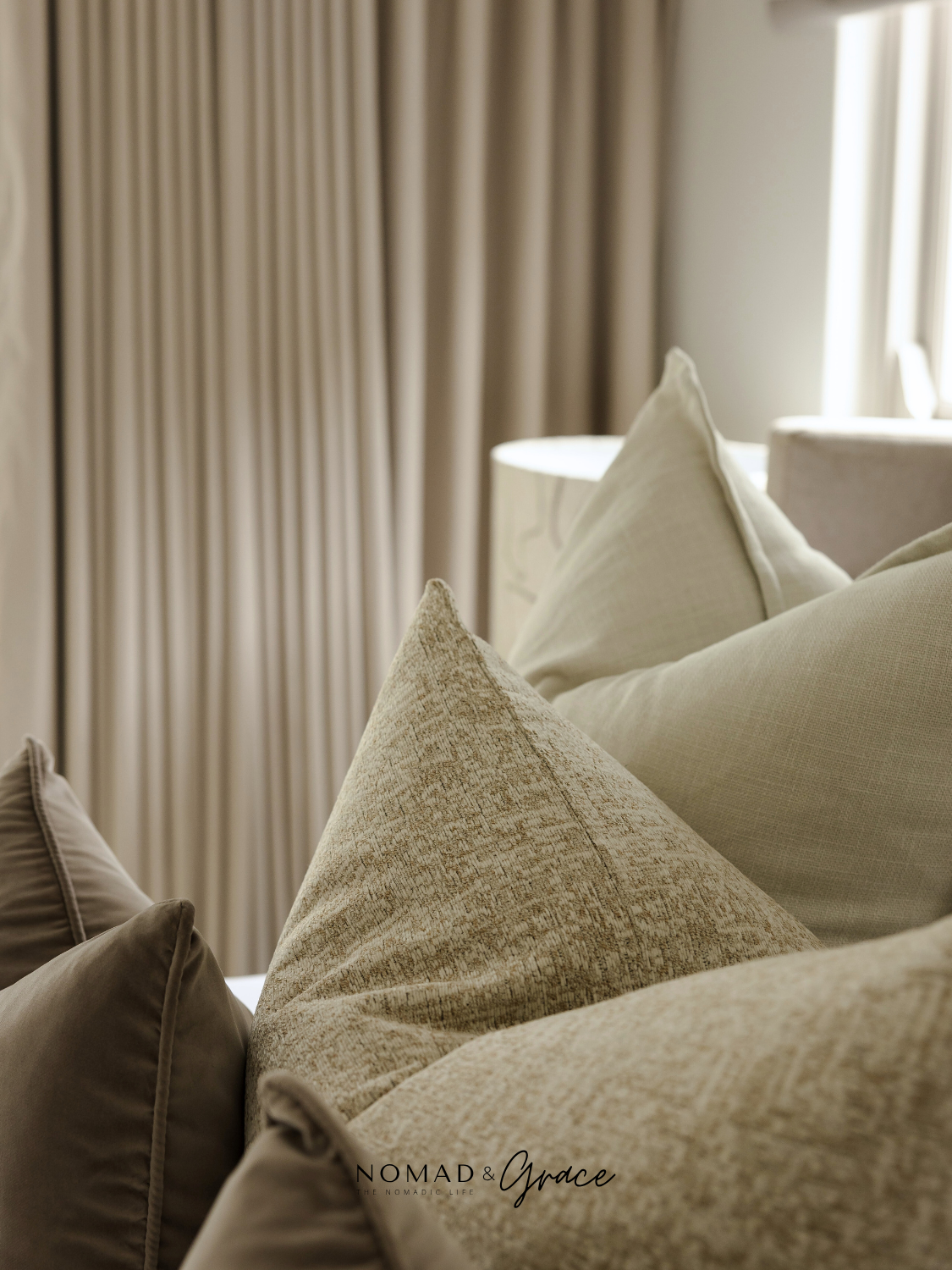 Layla ( ليلى.) Pillow Cover - Sand-zoom-4