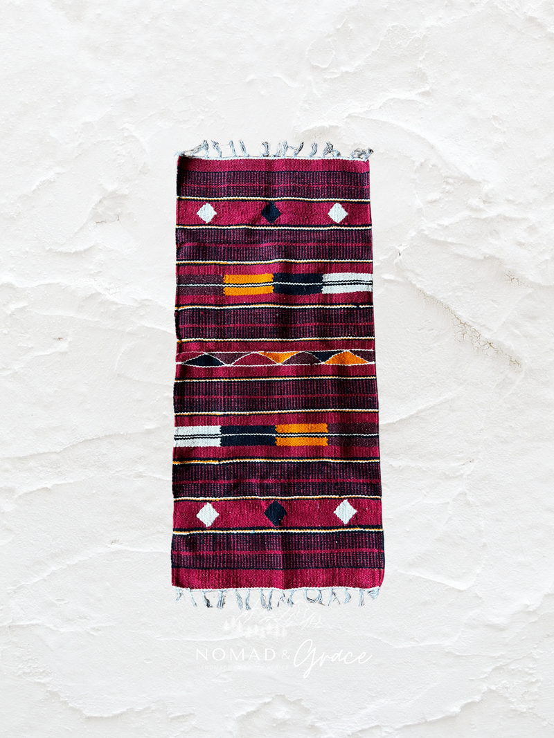 Imported Hand-Wover Egyptian Kelim Runner - Nasser 153cm x 70cm-zoom-