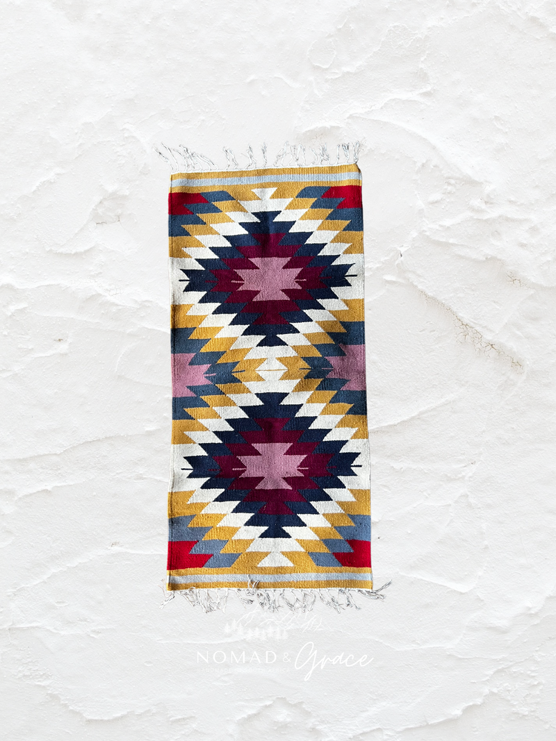 Imported Hand-Wover Egyptian Kelim Runner - Omar 150cm x 68cm-zoom-