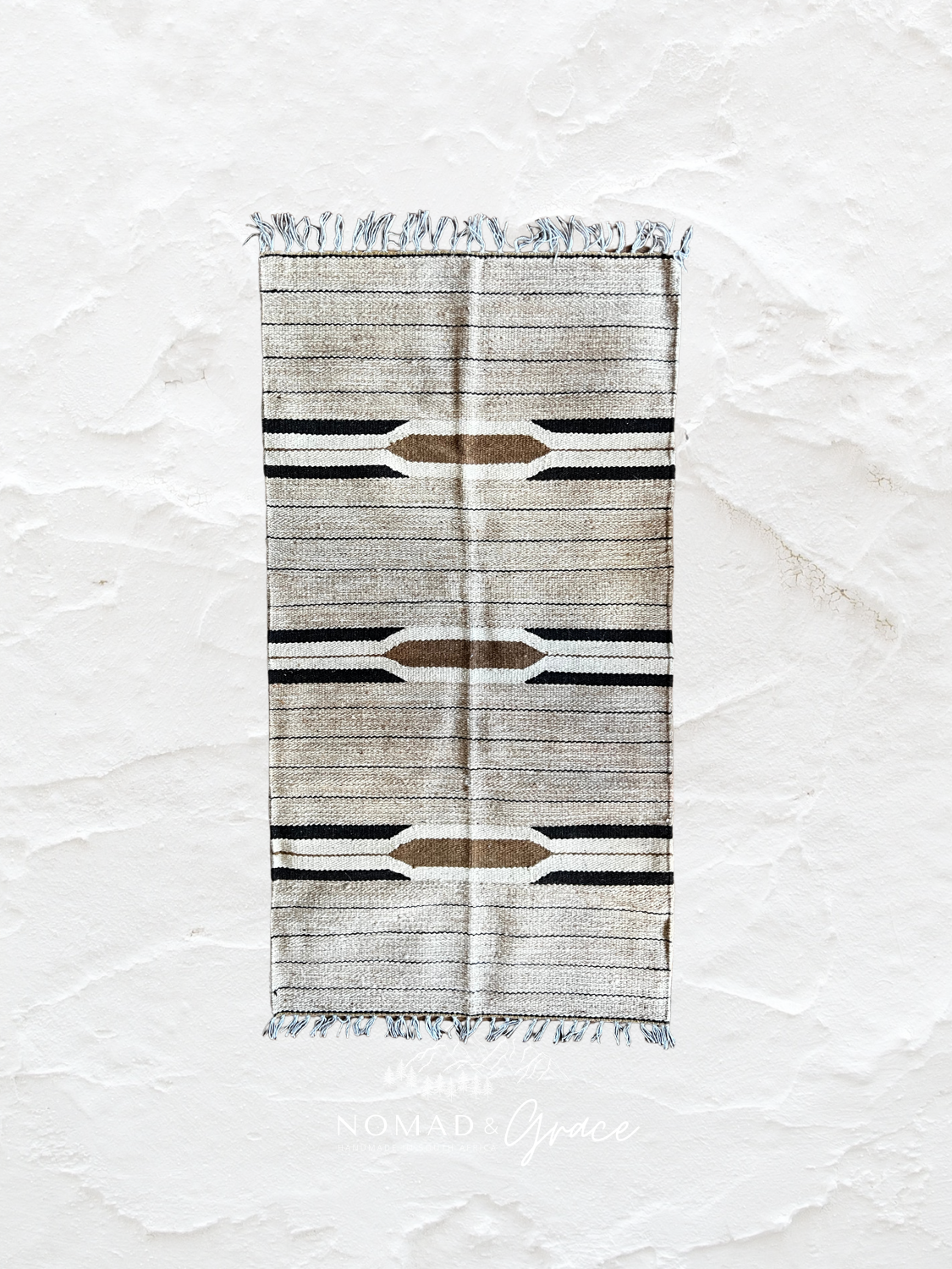 Imported Hand-Wover Egyptian Kelim Runner - Ajmal 142cm x 70cm-zoom-1