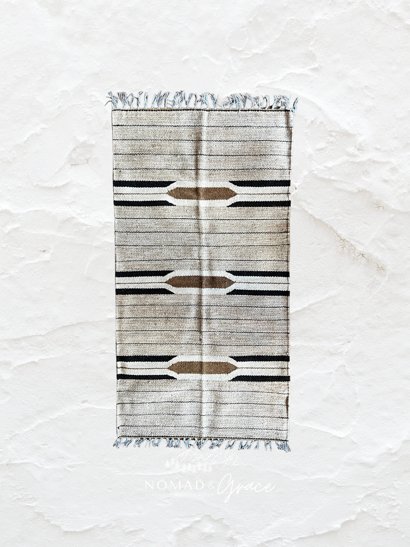 Imported Hand-Wover Egyptian Kelim Runner - Ajmal 142cm x 70cm-zoom-