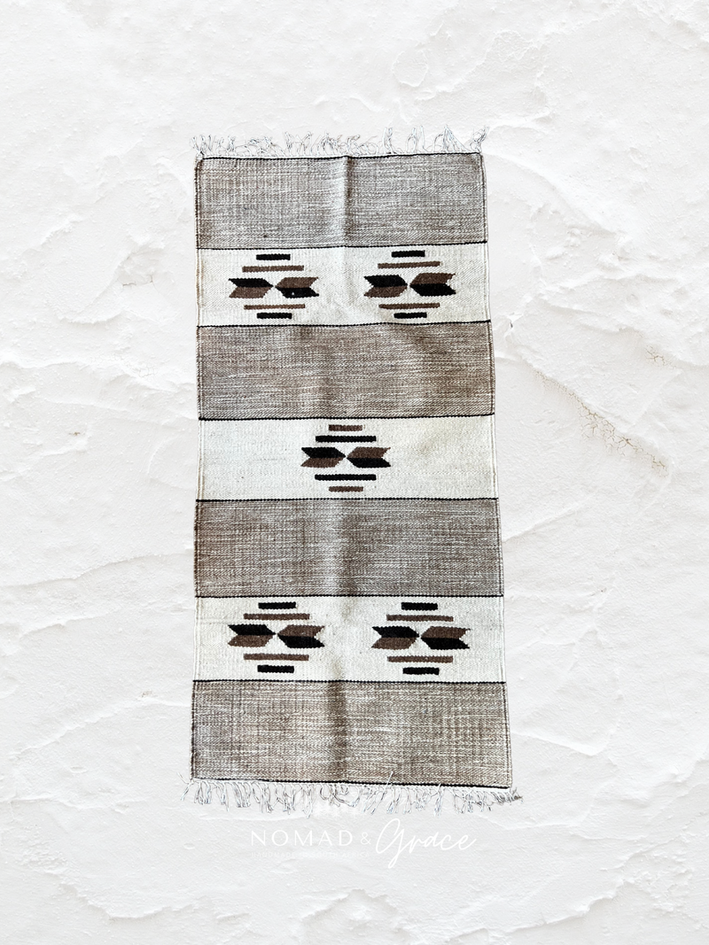 Imported Hand-Wover Egyptian Kelim Runner - Amir 142cm x 70cm-zoom-