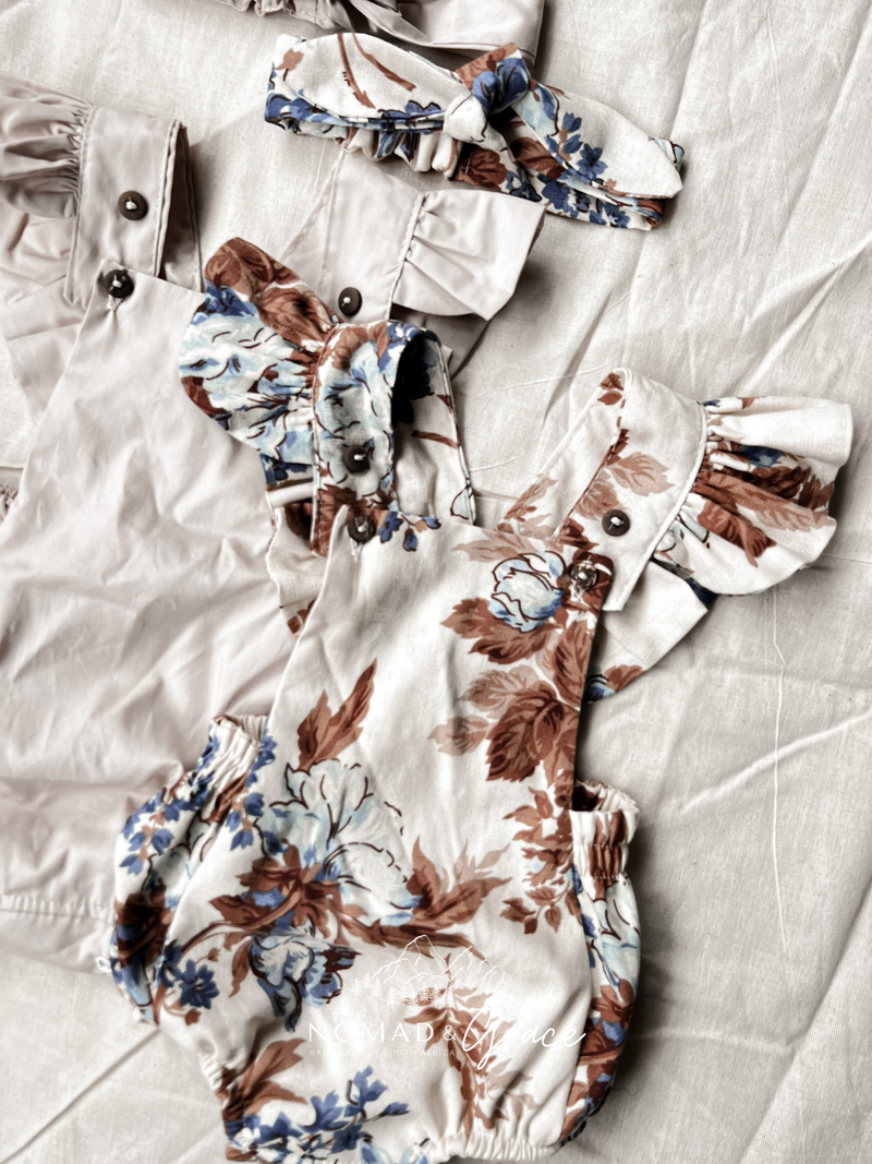 Ruffle Romper + Matching Headband {Nur Floral}-zoom-