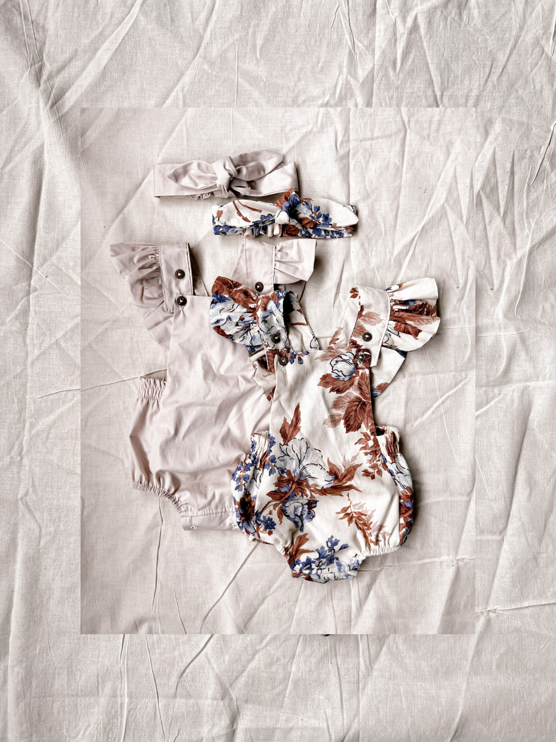 Ruffle Romper + Matching Headband {Nur Floral}