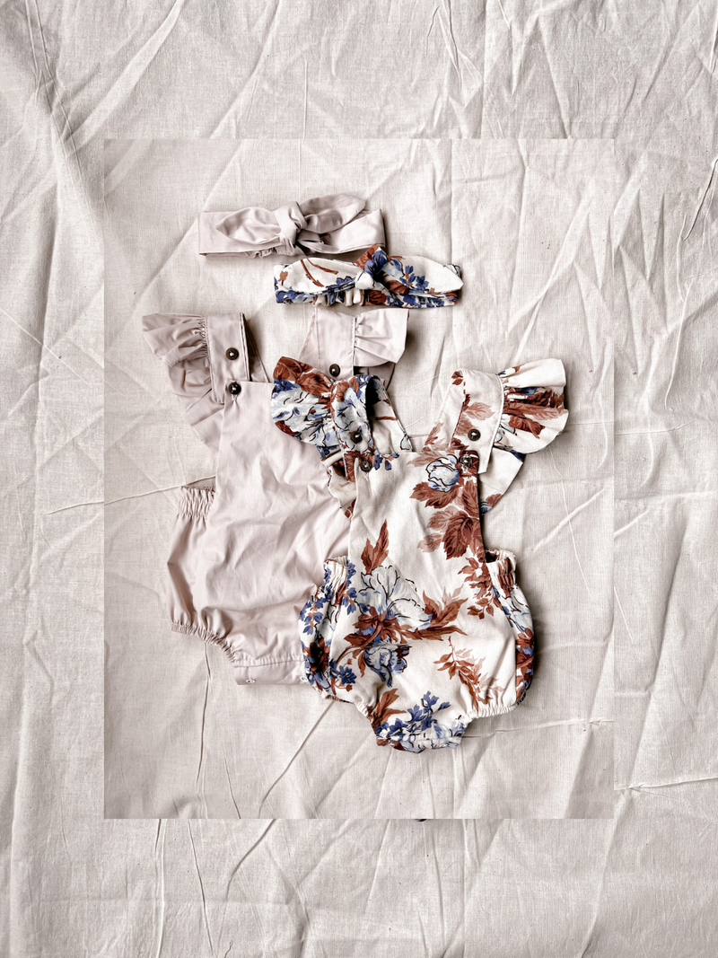 Ruffle Romper + Matching Headband {Nur Floral}-zoom-