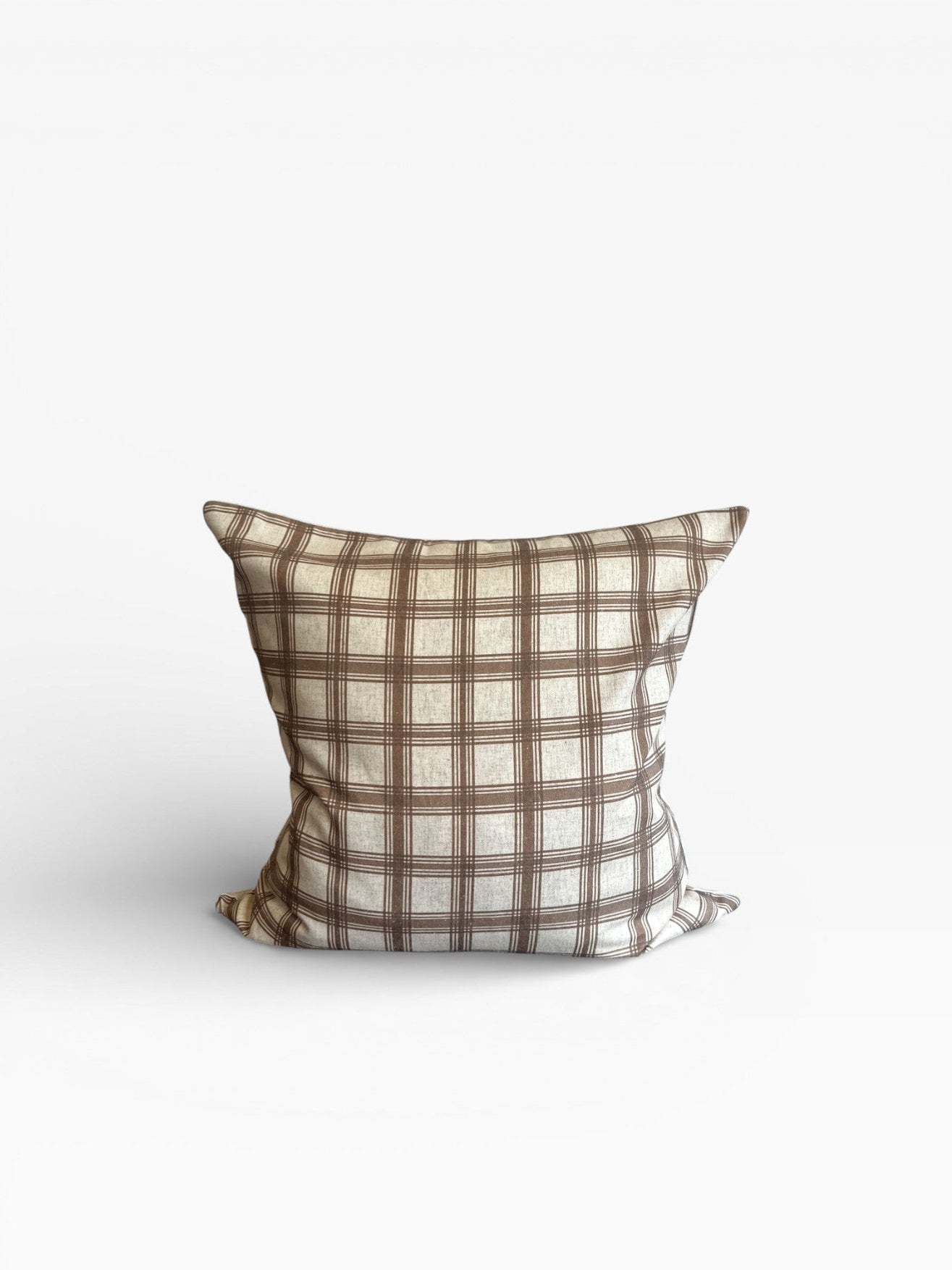 Sakan (سكن ) Pillow Cover - Brown Plaid