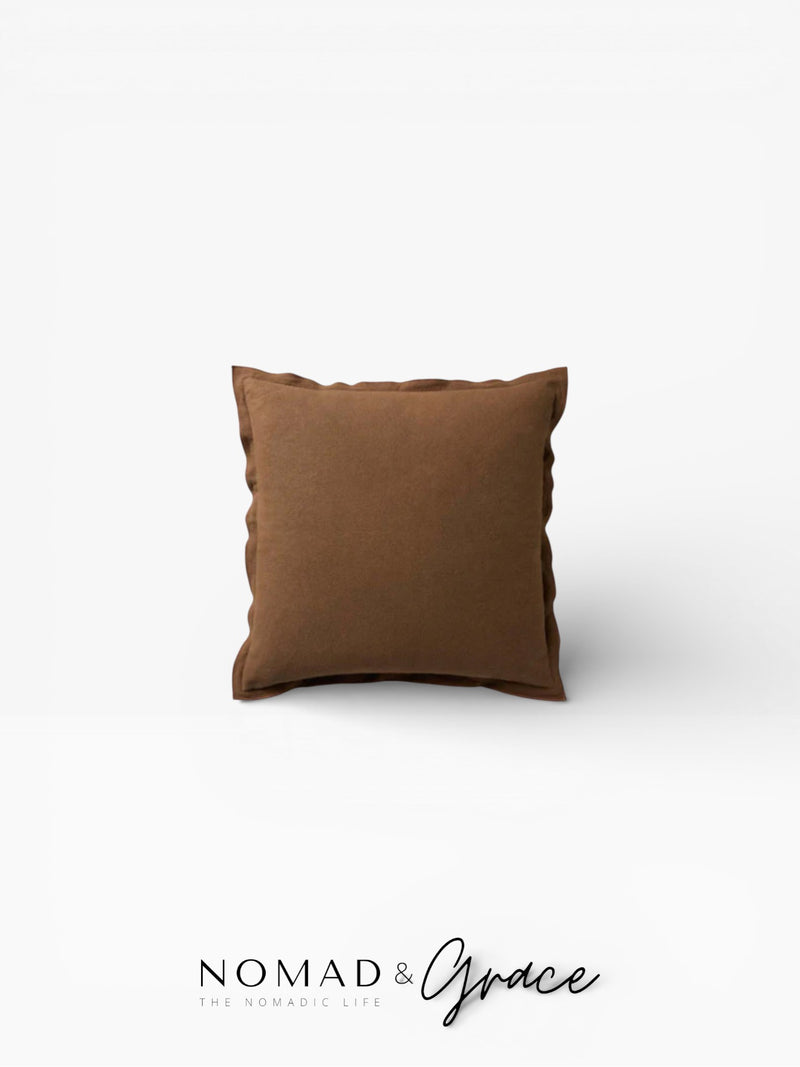Lily (زنبق) Textured Cushion Cover – Mahogany-zoom-