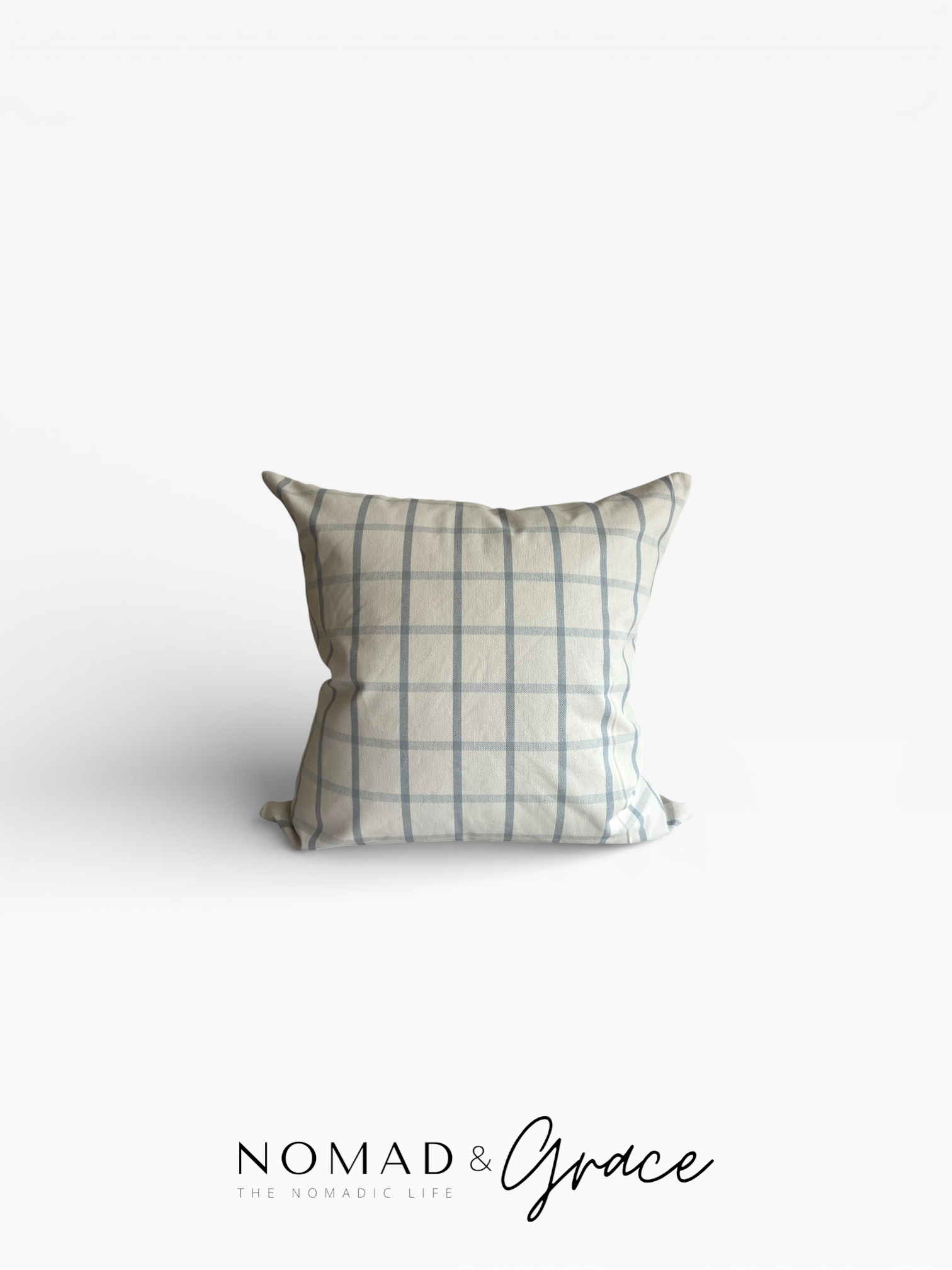 Nurayn (نورين) Pillow Cover - Duck Egg Plaid-1