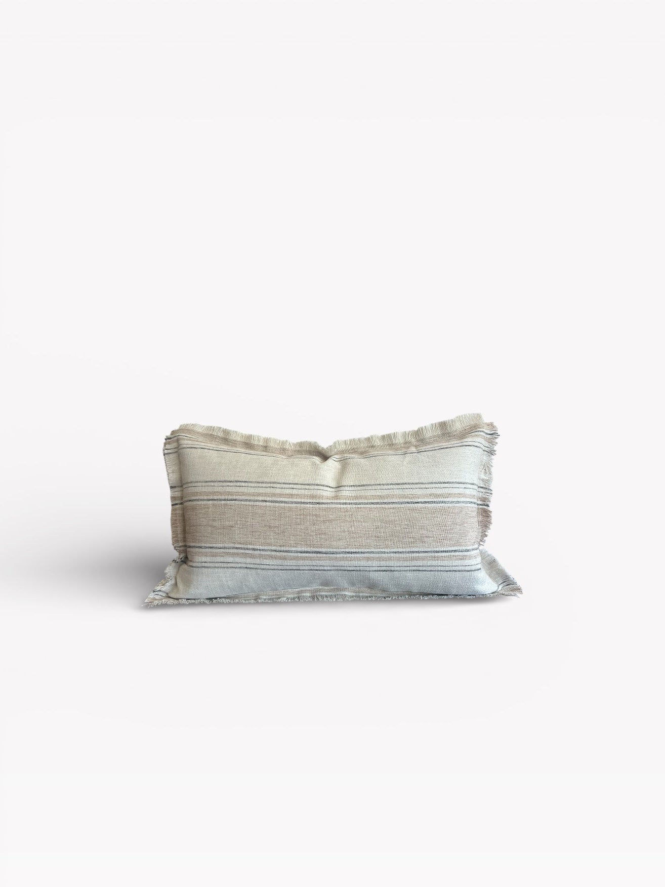 Aman (أمان) Pillow Cover - Beige and Black Vertical Stripe 35x70cm