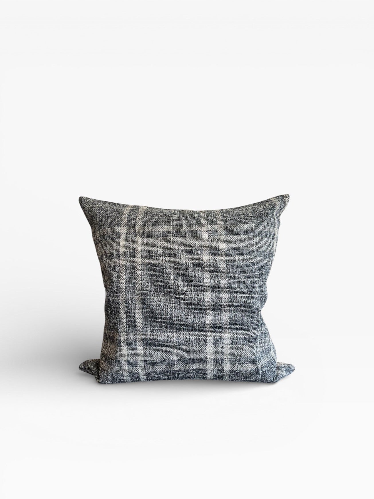 Zill (ظلّ) (Ẓill) Pillow Cover - Navy Blue Plaid