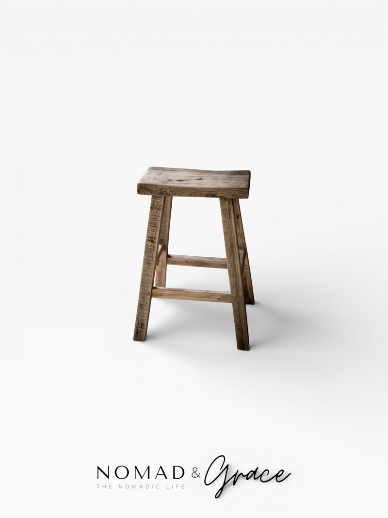 Rustic Reclaimed Kitchen stool-zoom-