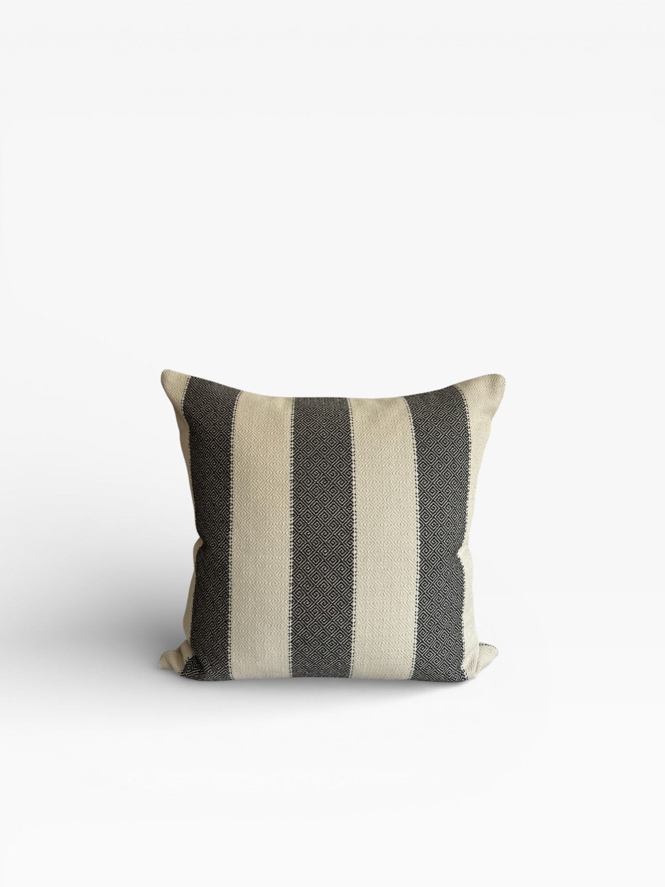 Uns (أُنس) Vintage Cotton Cushion Cover – Black & Natural