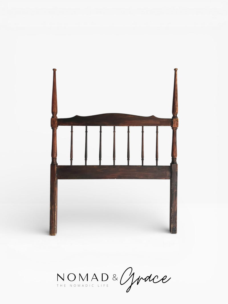 Vintage Mahogany Single Bed Headboard-zoom-