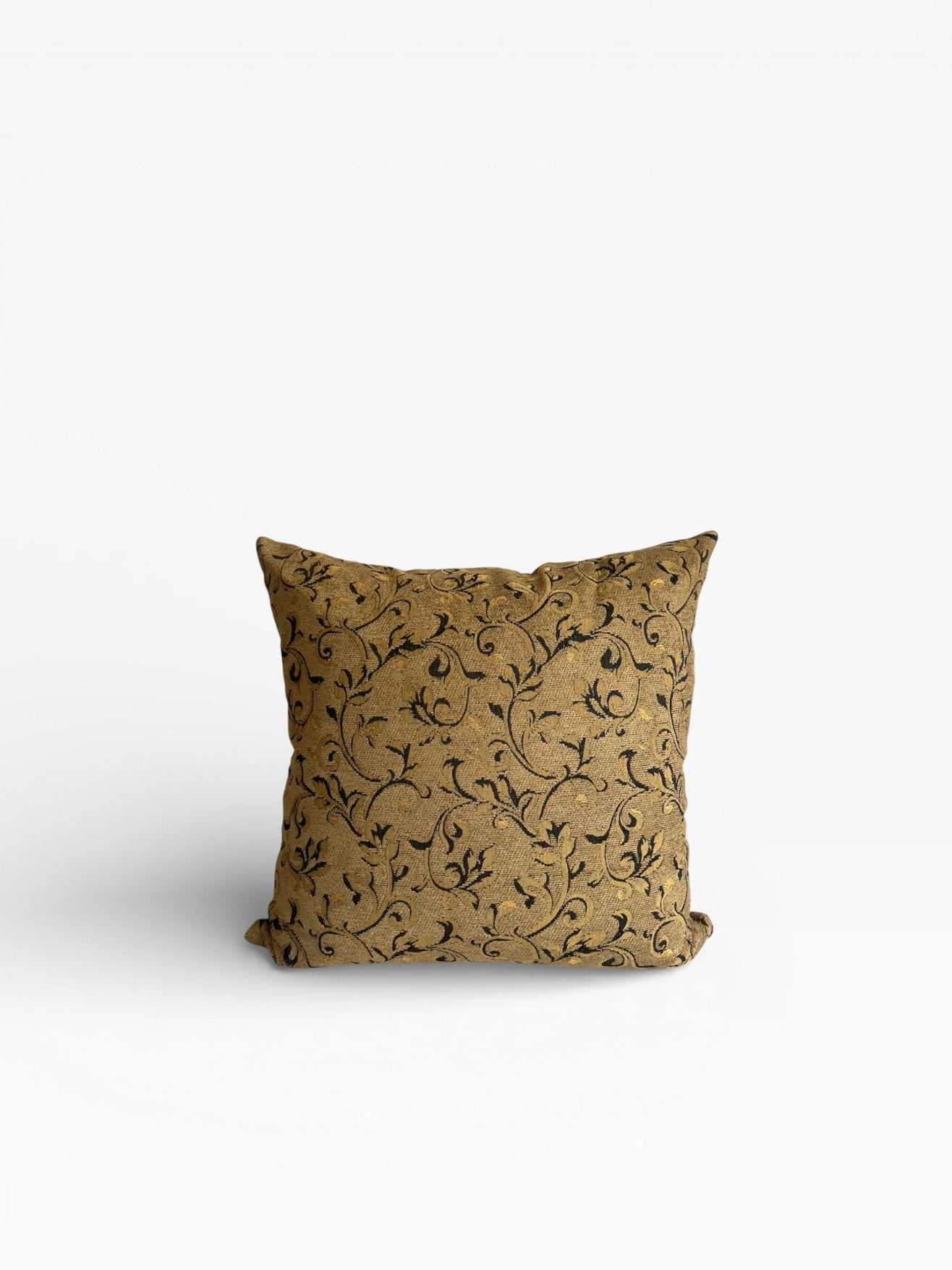 Ḥanān (حنان) Vintage Cotton Cushion Cover – Mustard Gold &amp; Black