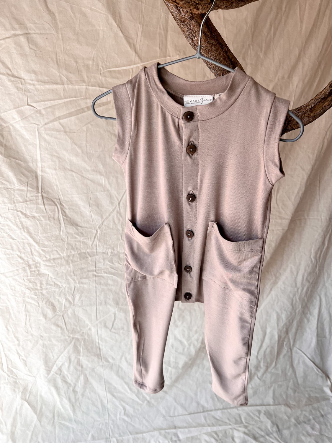 The Bazar - Summer Playsuit {Pebble} - Nomad & Grace SA Nomad & Grace SA