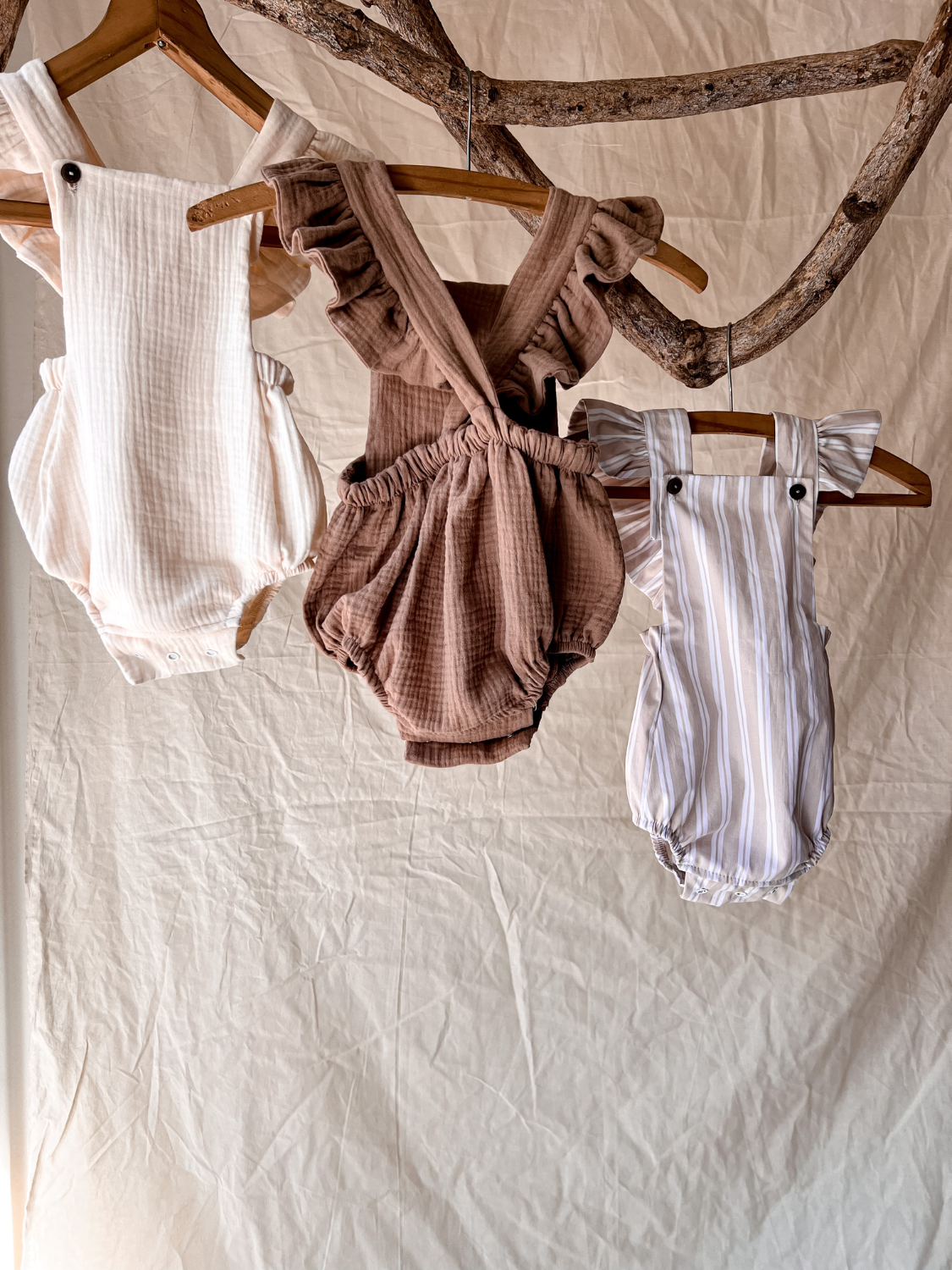 Ruffle Romper + Matching Headband {Grain} - Nomad & Grace SA Nomad & Grace SA
