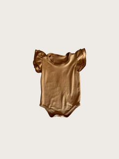 Short Sleeve Frill Sleeve Grow/Leotard (Caramel) - Nomad & Grace SA Nomad & Grace SA