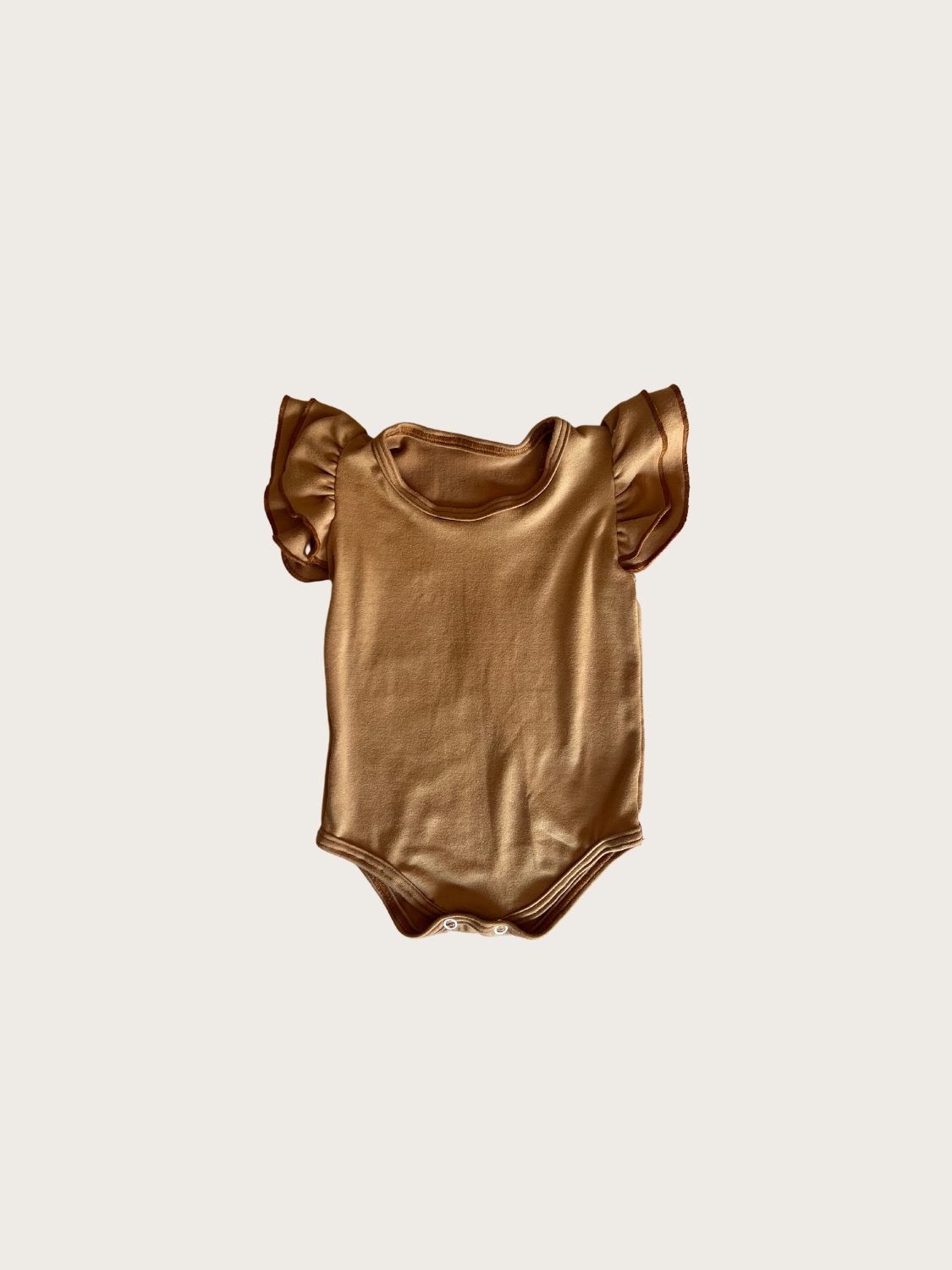 Short Sleeve Frill Sleeve Grow/Leotard (Caramel) - Nomad & Grace SA Nomad & Grace SA