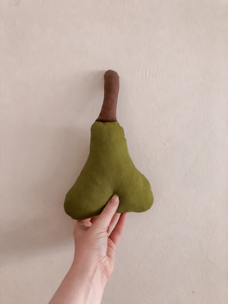 100% Cotton Pear Rattle-zoom-