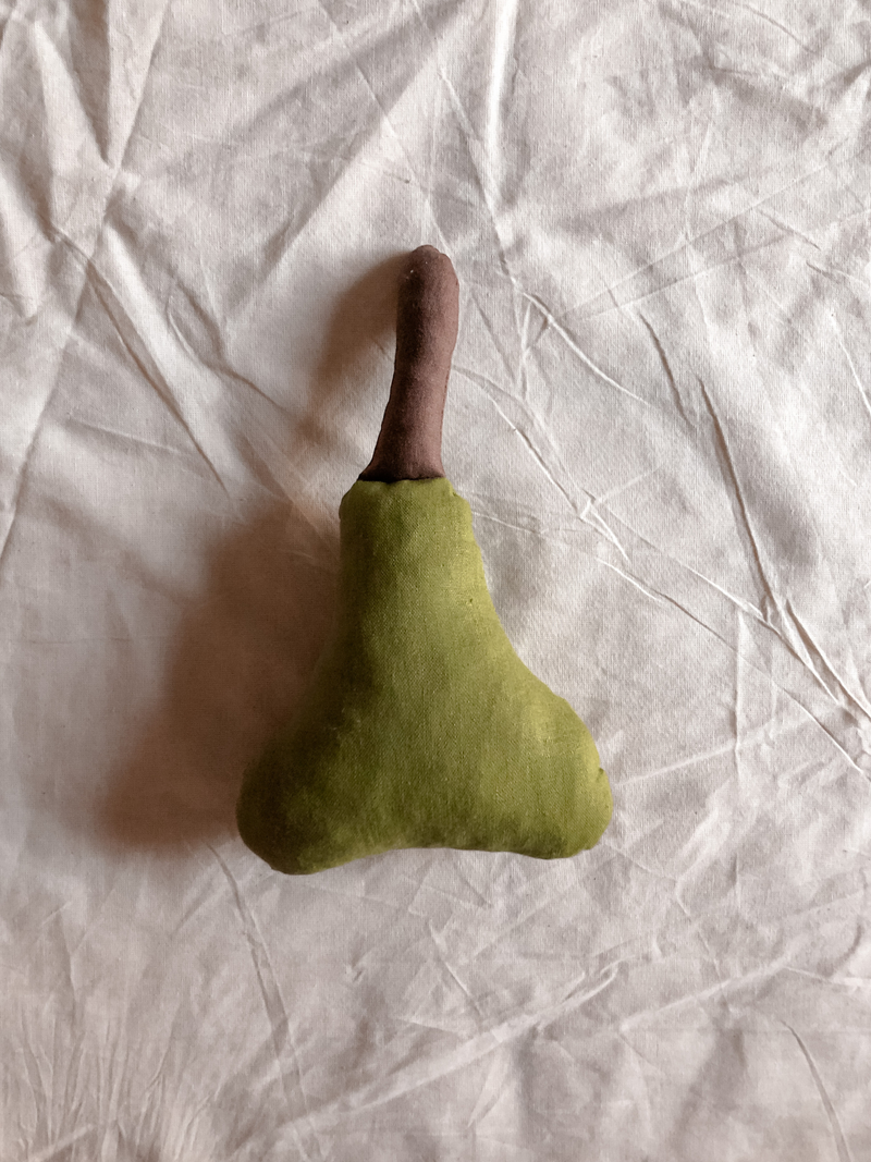 100% Cotton Pear Rattle-zoom-