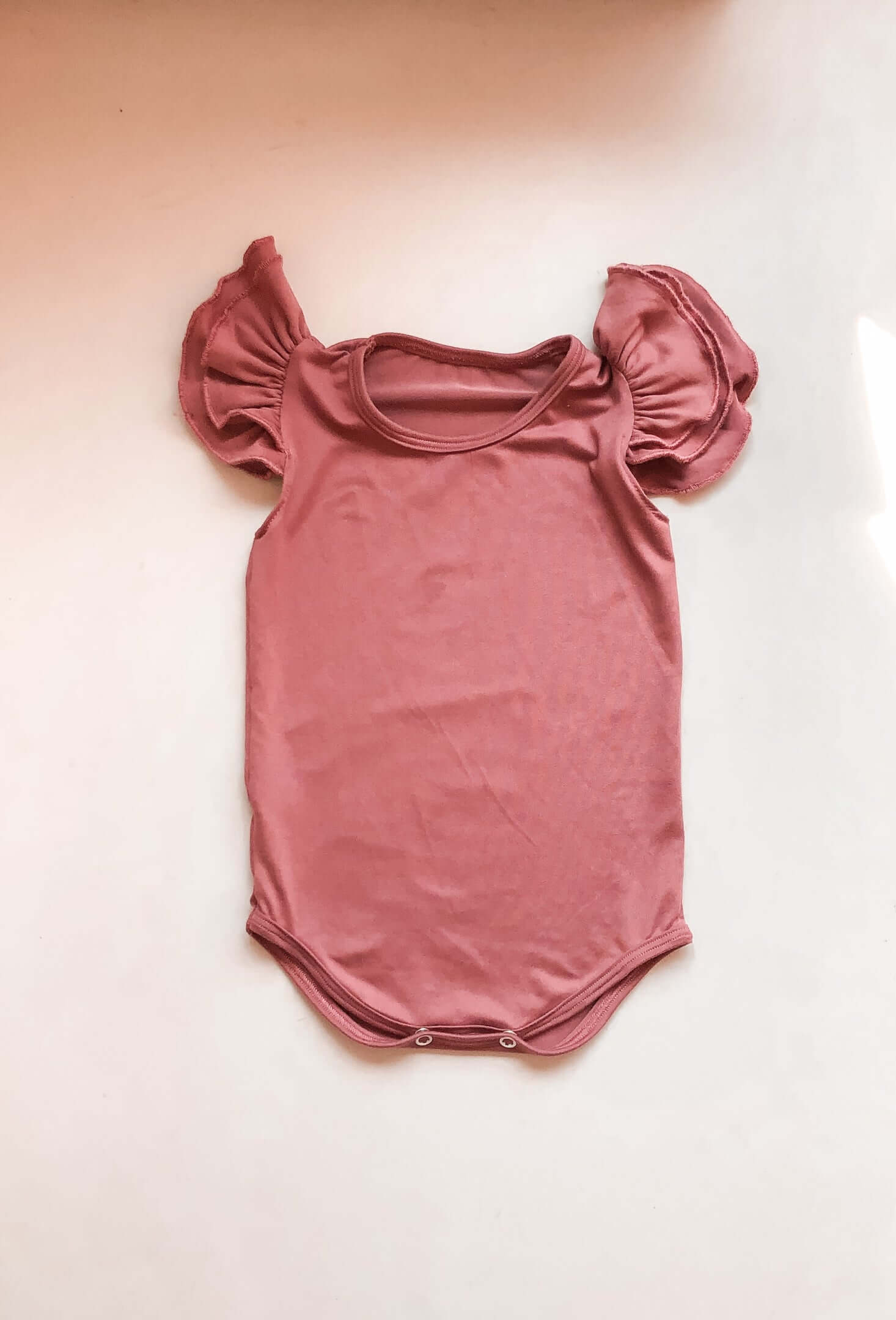 Short Sleeve Frill Sleeve Grow/Leotard (Desert Rose) - Nomad & Grace SA Nomad & Grace SA