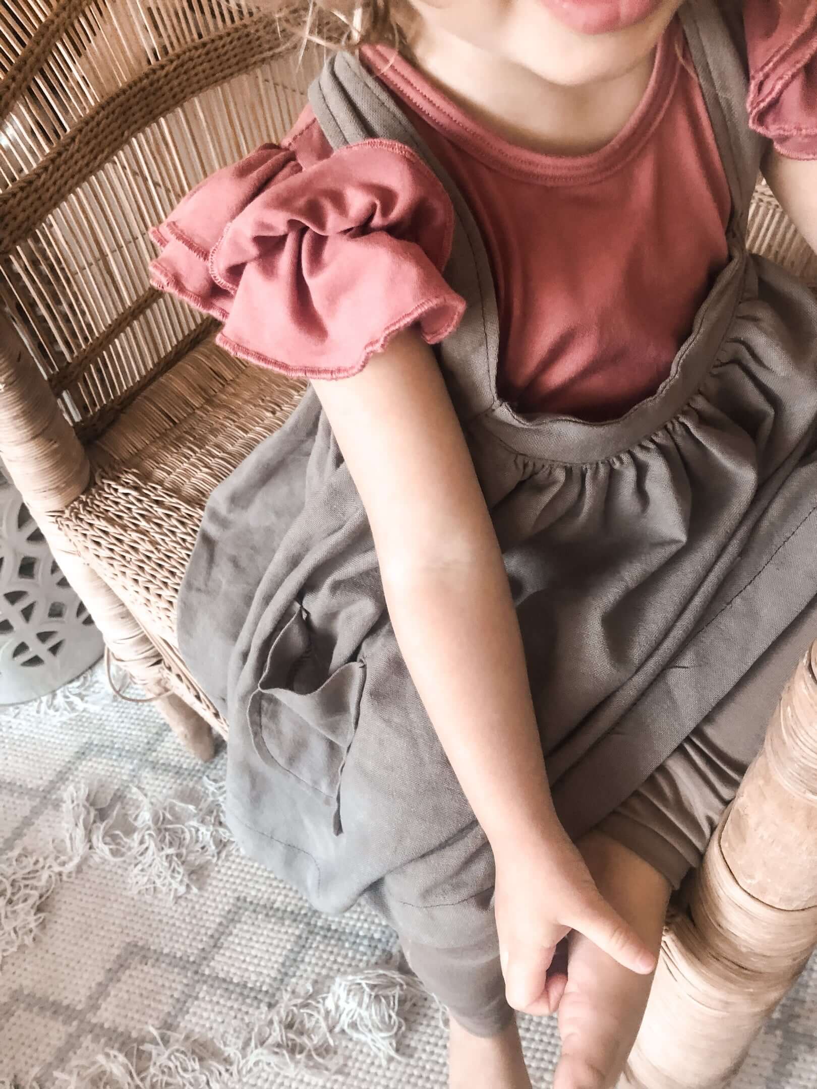 Short Sleeve Frill Sleeve Grow/Leotard (Desert Rose) - Nomad & Grace SA Nomad & Grace SA