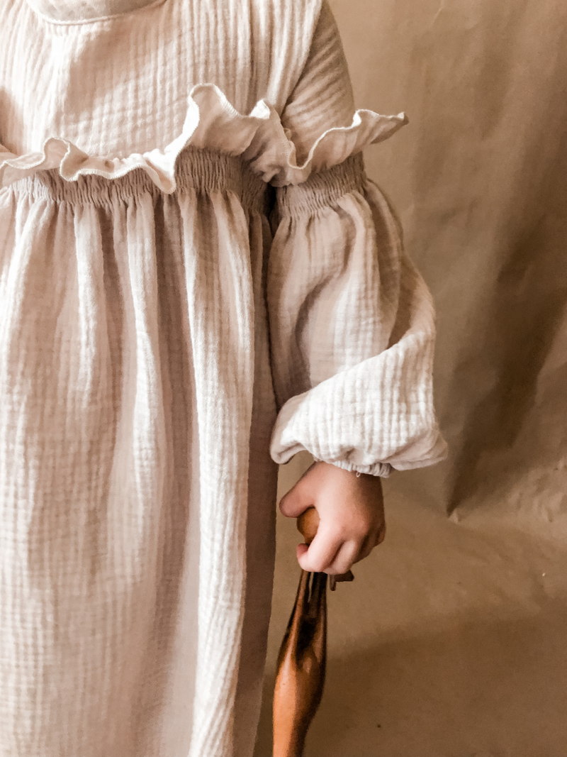 Yunir Muslin Dress - Alabaster-zoom-